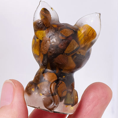 Olivenorma Meditation Dog Ornament Natural Gemstone Decoration - image 2