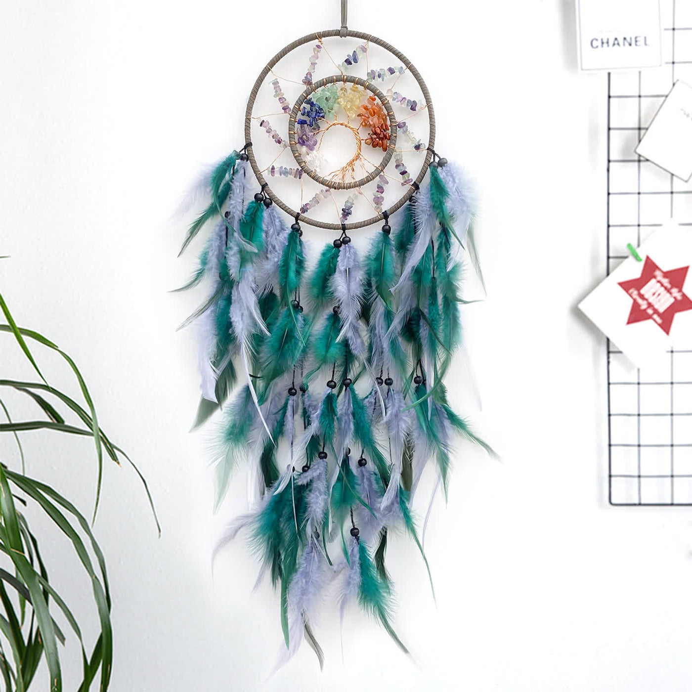 Olivenorma Chakra Tree of Life Braided Beads Dream Catcher