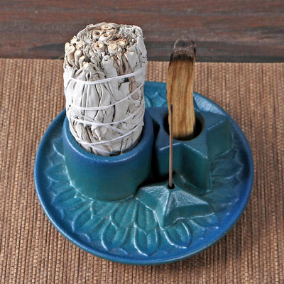 Olivenorma 3-IN-1 Star Ceramic Sage Incense Stick Holder