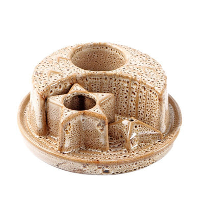 Olivenorma 3-IN-1 Moon and Star Ceramic Sage Incense Holder