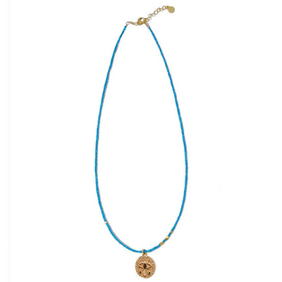 Olivenorma Evil Eye Charm Turquoise Beaded Necklace