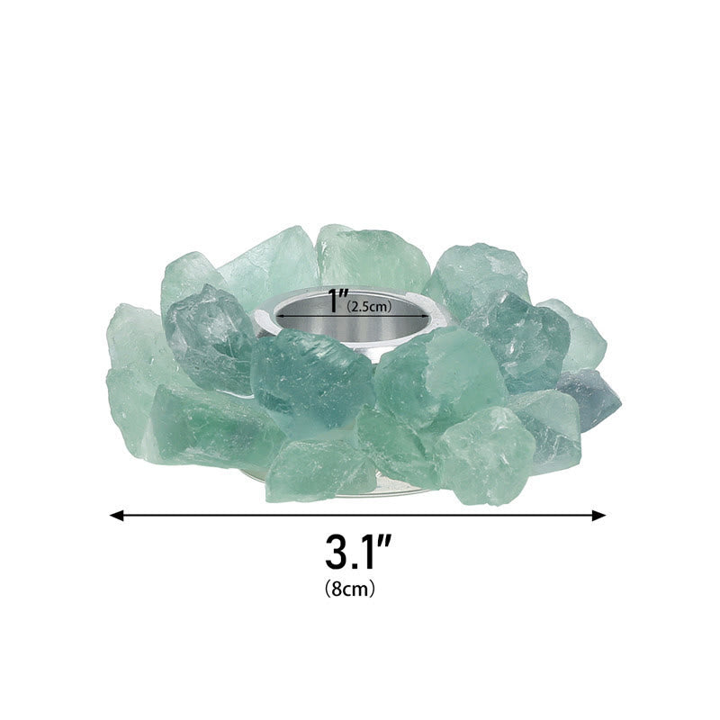 Olivenorma Natural Green Fluorite Healing Ornament Candle Holder