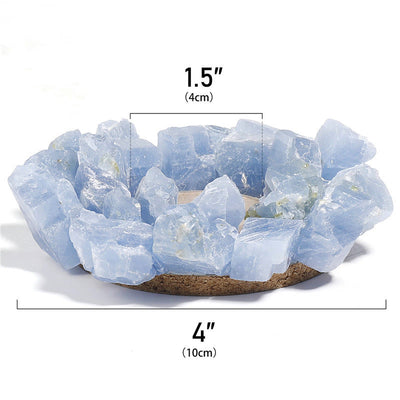 Olivenorma Natural Blue Calcite Healing Ornament Candle Holder