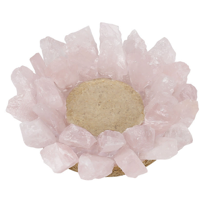 Olivenorma Natural Rose Quartz Healing Ornament Candle Holder