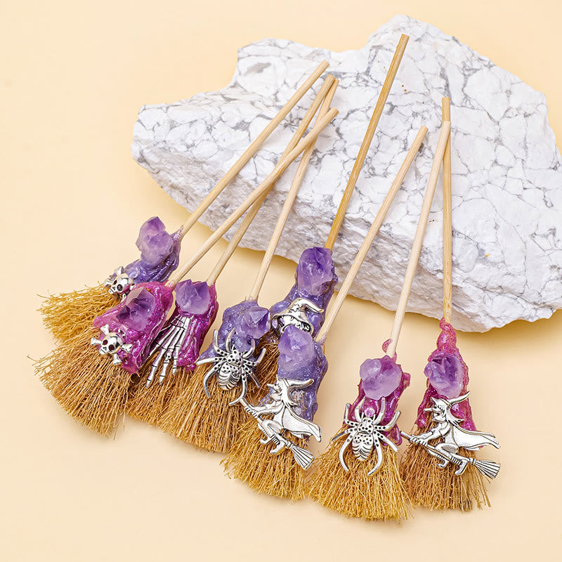 Olivenorma Mini Magic Amethyst Broom Ornament Decoration