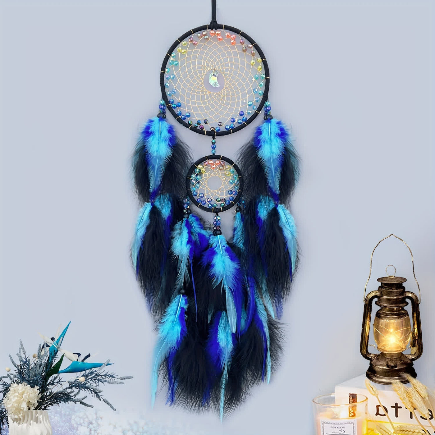 Olivenorma Color Beads Double Ring Dream Catcher