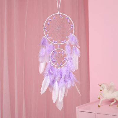 Olivenorma Purple Plastic Beads Purple Feather Dream Catcher