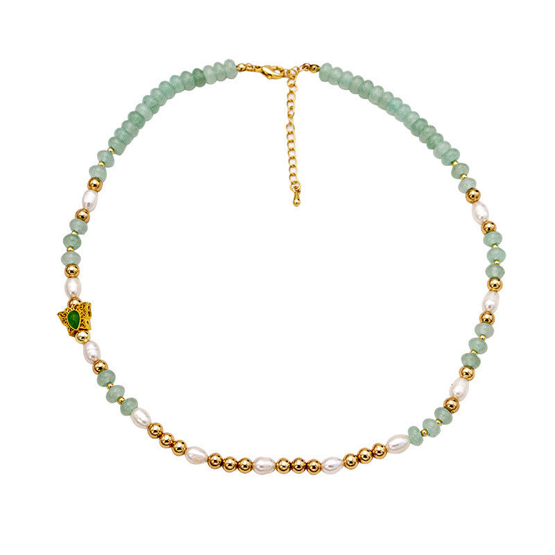 Olivenorma Tourmaline Pearl Crystal Choker Beaded Necklace