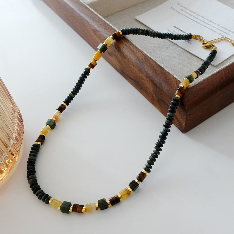 Olivenorma Natural Agate Choker Stacked Necklace