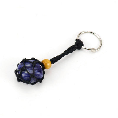 Olivenorma Woven Adjustable Raw Stone Cotton Net Keychain