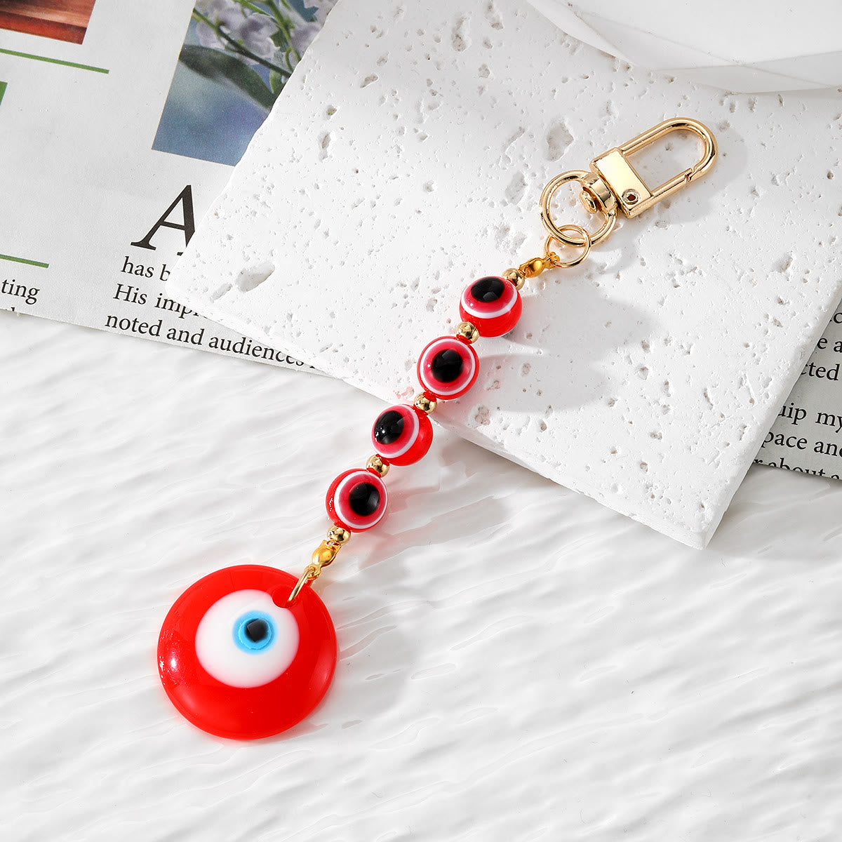 Olivenorma Handmade Evil Eye Resin Ornament Keychain - Red - image 5