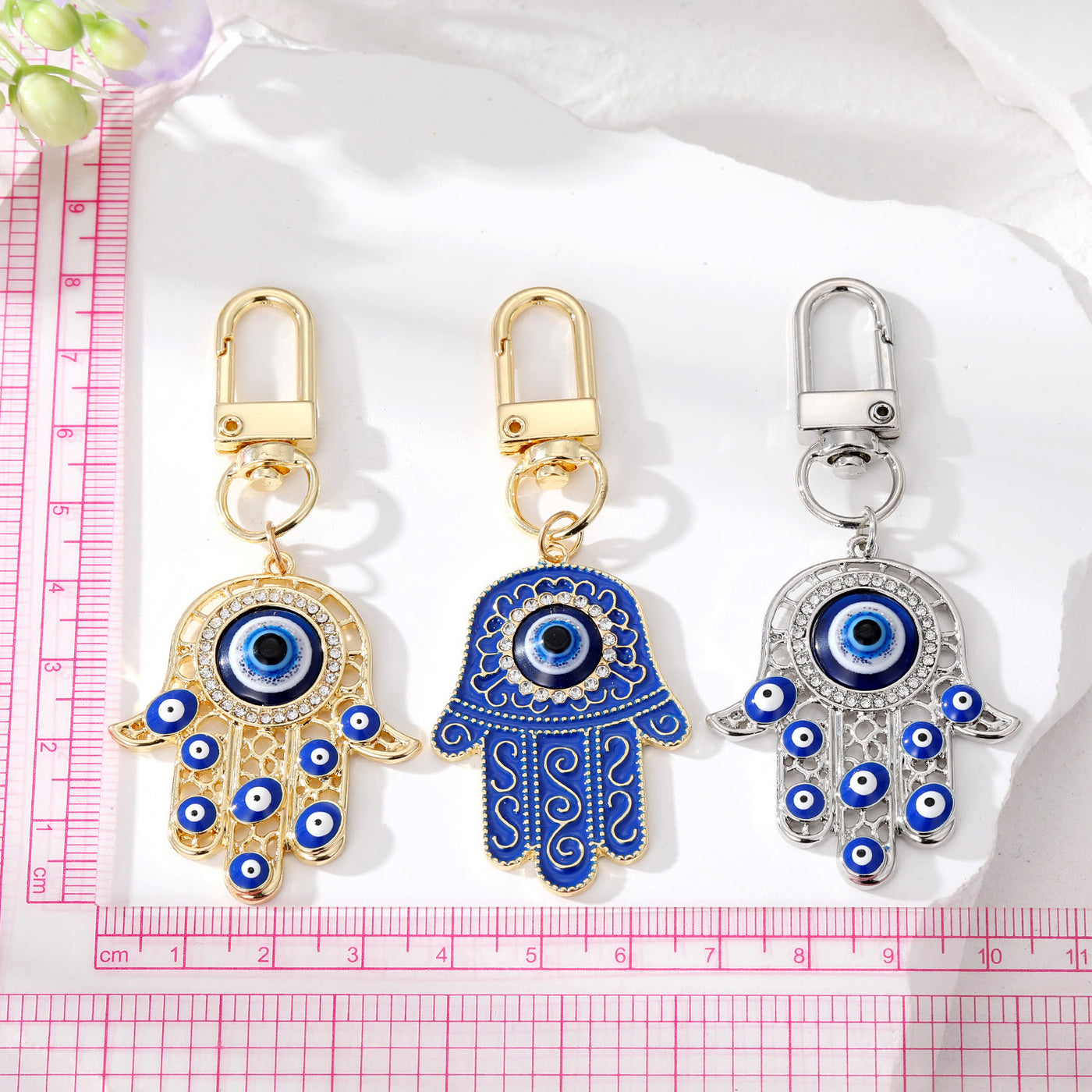 Olivenorma Evil Eye Hamsa Hand Protection Keychain