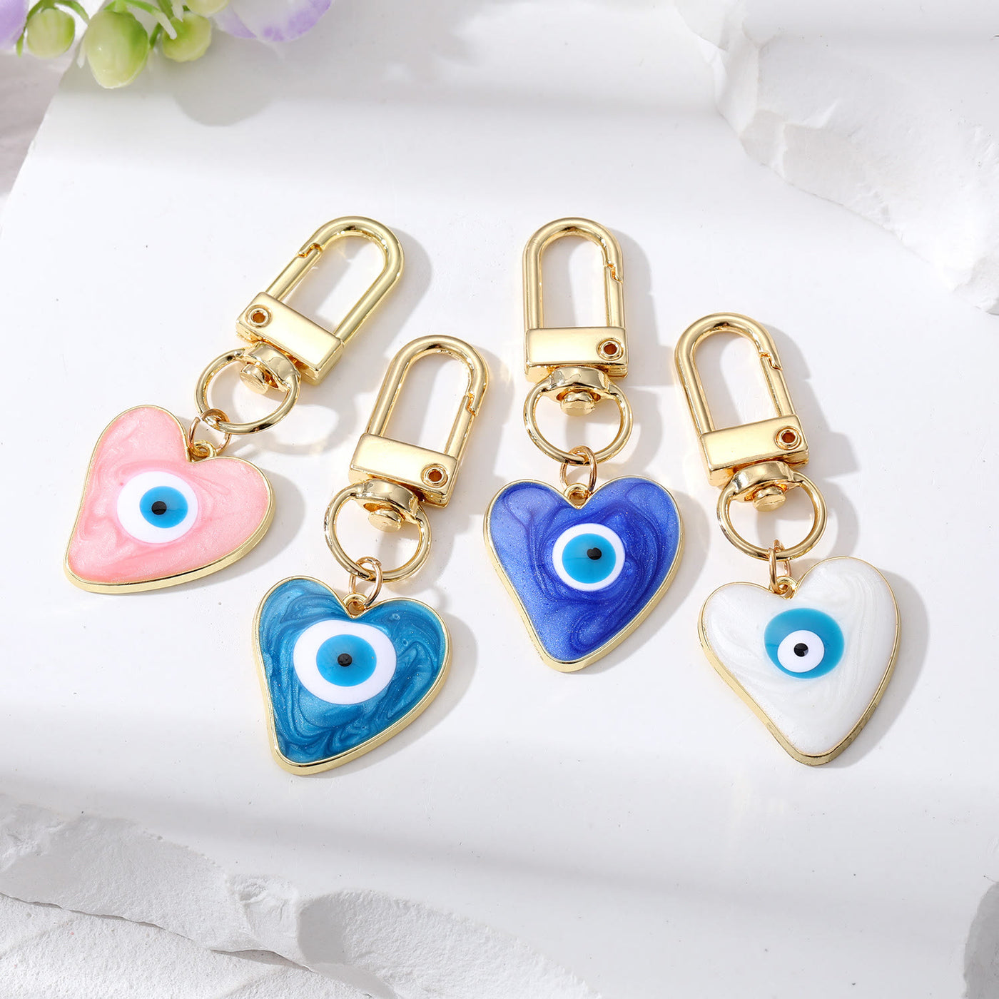 Olivenorma Heart-Shaped Evil Eye Decoration Keychain