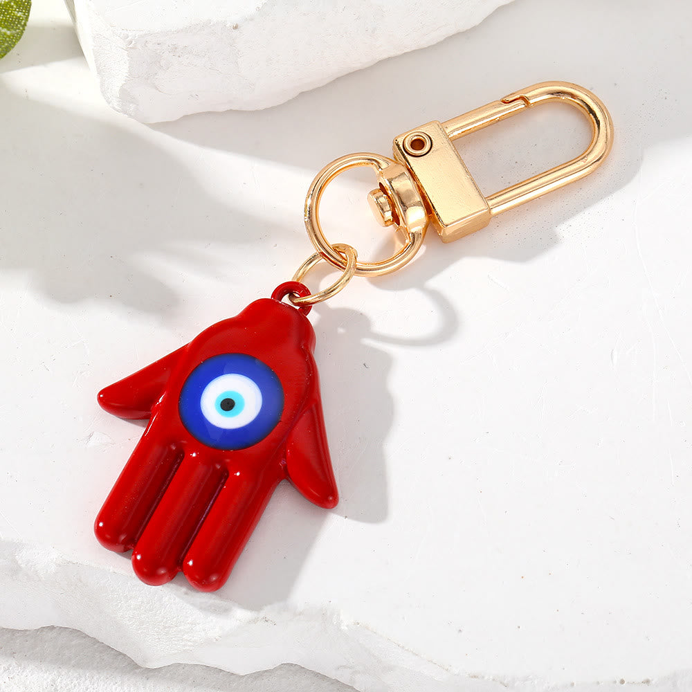 Olivenorma Hamsa Hand Shaped Evil Eye Protection Keychain