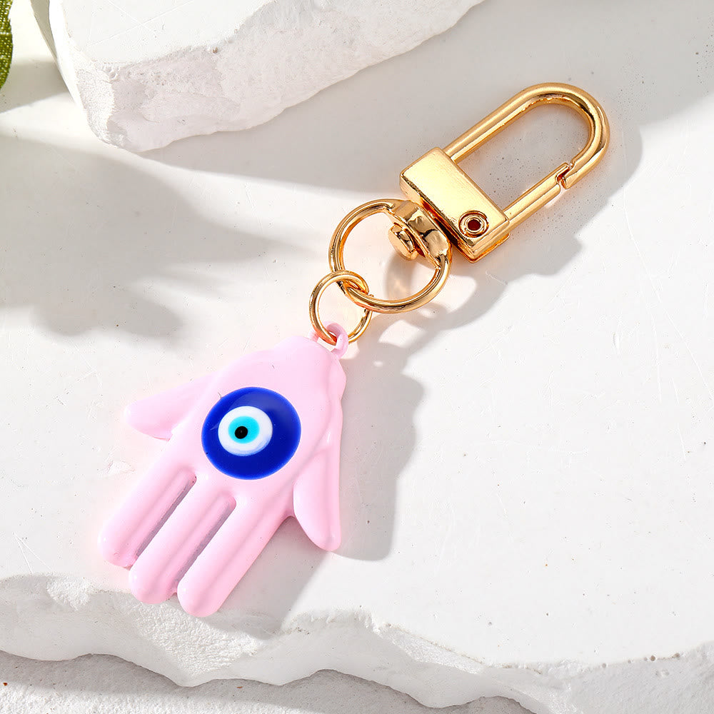 Olivenorma Hamsa Hand Shaped Evil Eye Protection Keychain