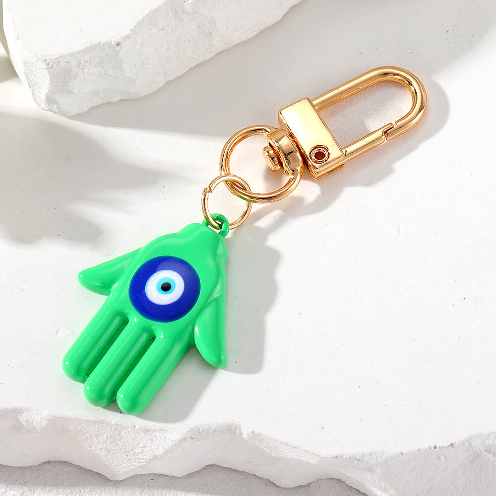 Olivenorma Hamsa Hand Shaped Evil Eye Protection Keychain