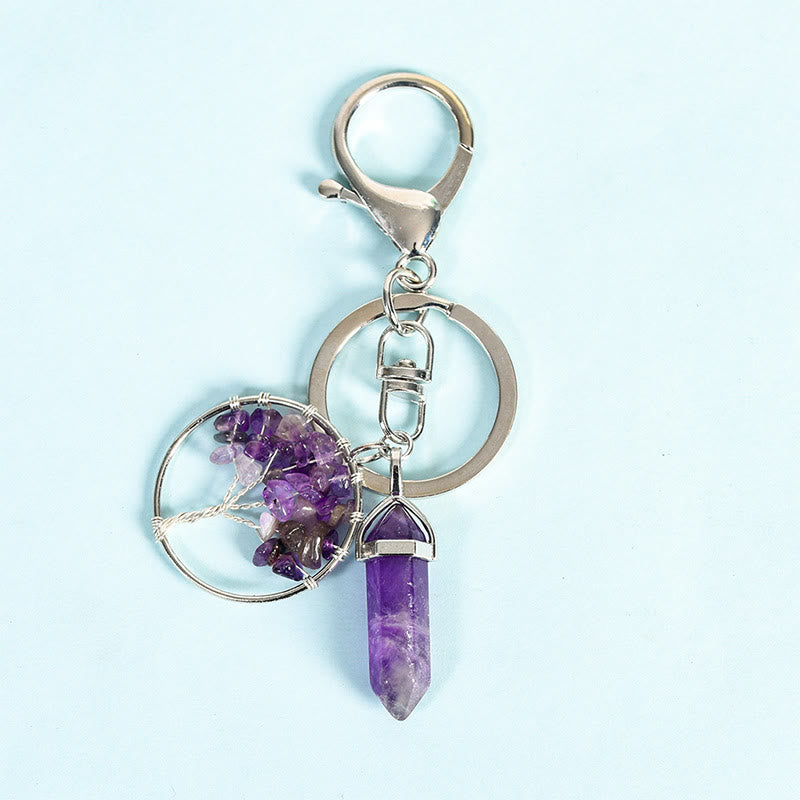 Olivenorma Tree of Life with Prism Gem Healing Keychain - Amethyst - image 18