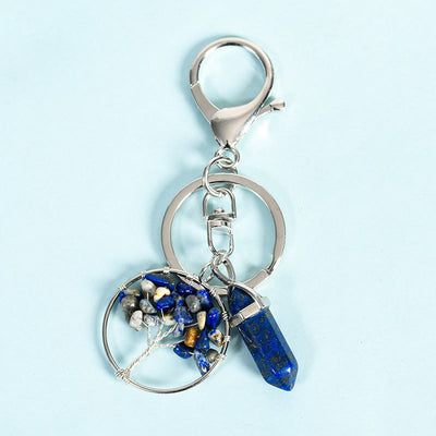 Olivenorma Tree of Life with Prism Gem Healing Keychain - Lapis Lazuli - image 2