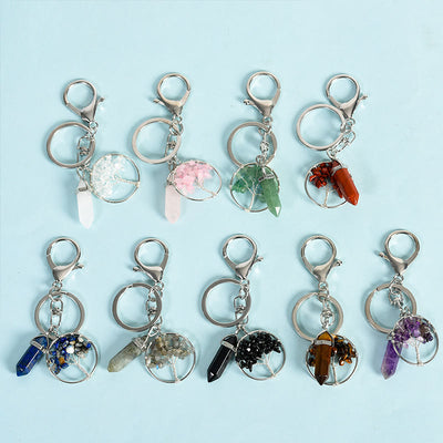 Olivenorma Tree of Life with Prism Gem Healing Keychain - image 0