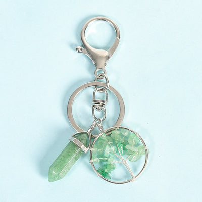 Olivenorma Tree of Life with Prism Gem Healing Keychain - Green Aventurine - image 16
