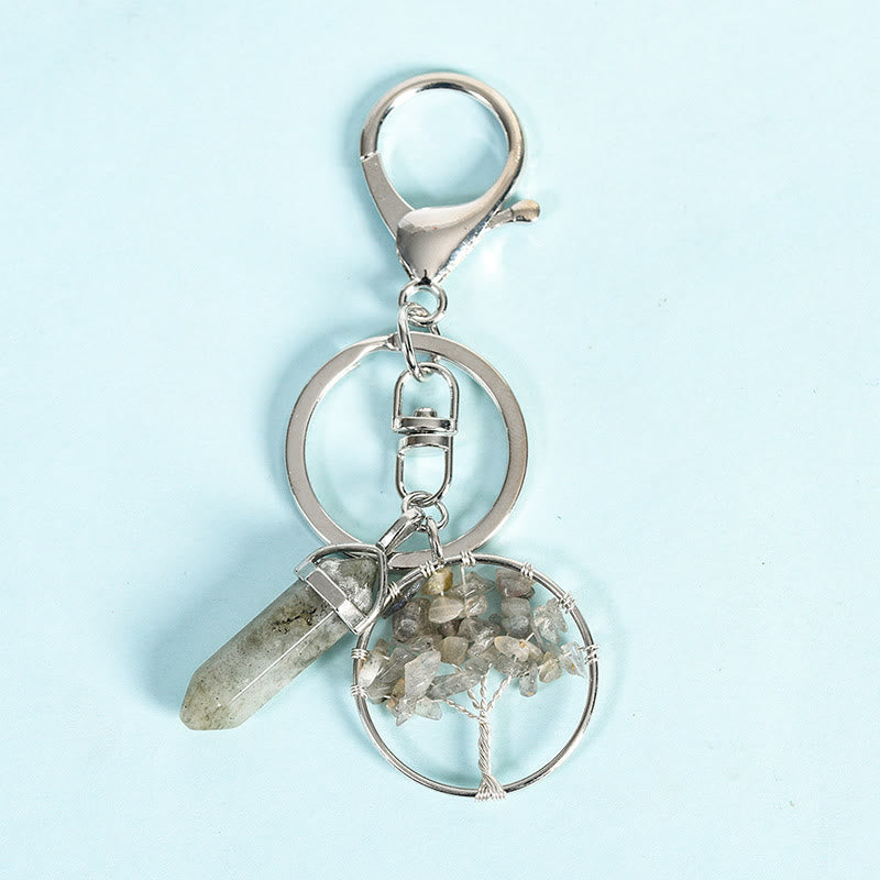 Olivenorma Tree of Life with Prism Gem Healing Keychain - Labradorite - image 14
