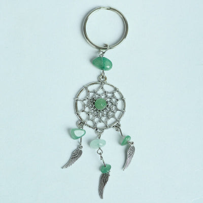 Olivenorma Mini Natural Gemstone Dream Catcher Keychain - Green Aventurine - image 5