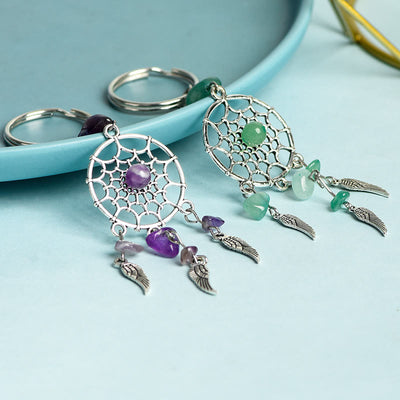 Olivenorma Mini Natural Gemstone Dream Catcher Keychain - image 13
