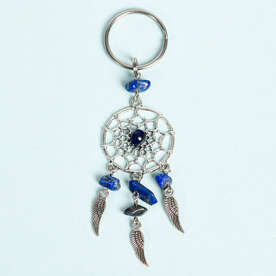 Olivenorma Mini Natural Gemstone Dream Catcher Keychain - Lapis Lazuli - image 7