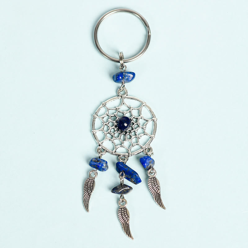 Olivenorma Mini Natural Gemstone Dream Catcher Keychain