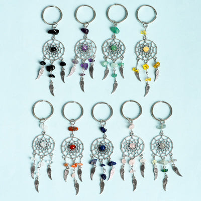 Olivenorma Mini Natural Gemstone Dream Catcher Keychain - image 0