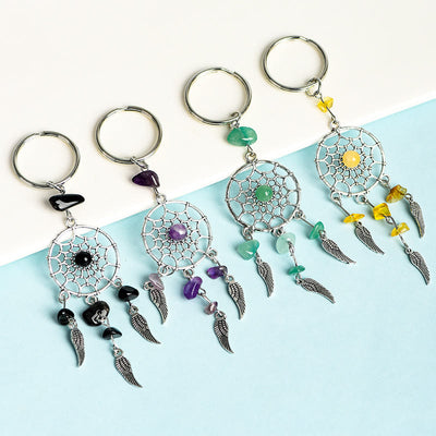 Olivenorma Mini Natural Gemstone Dream Catcher Keychain - image 14