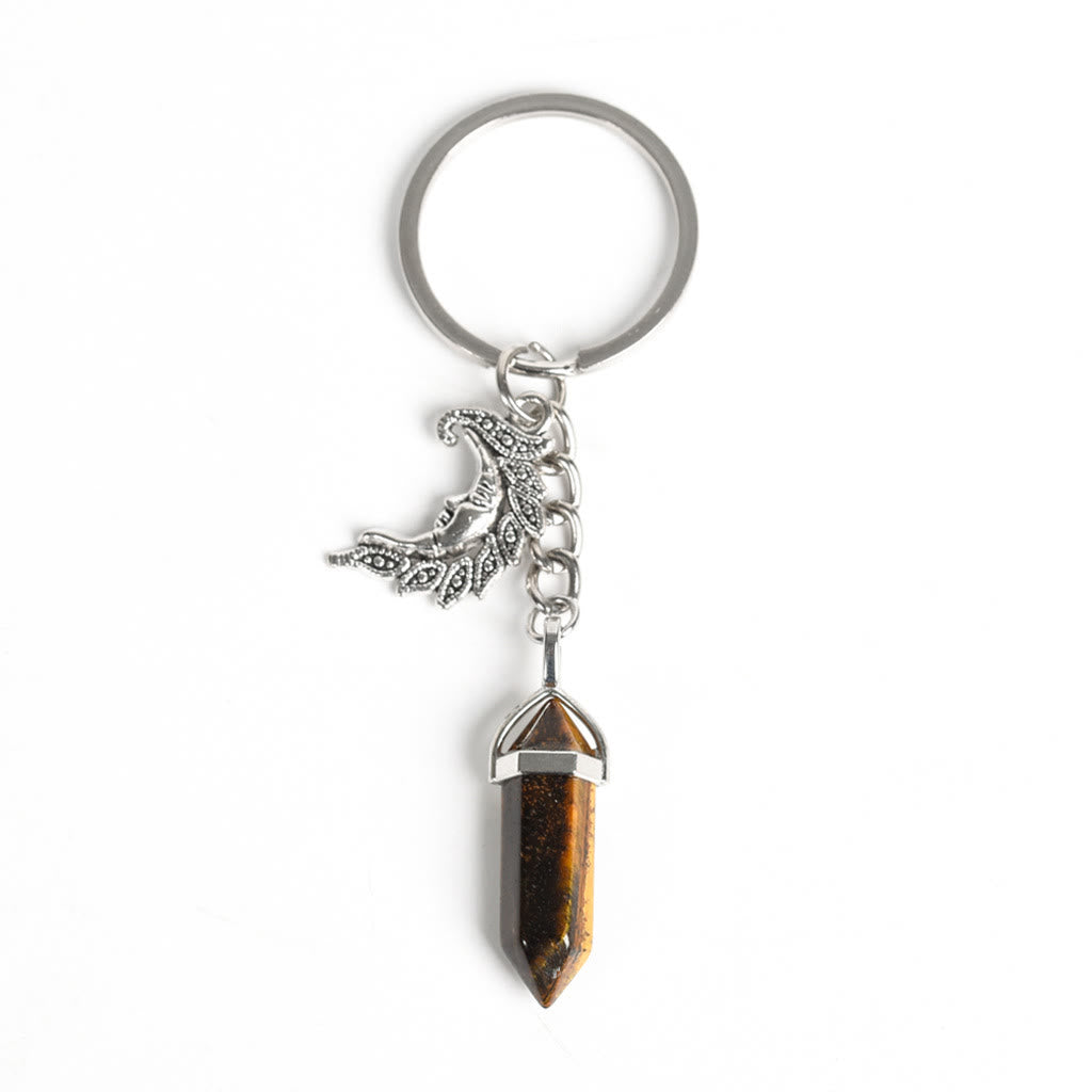 Olivenorma Moon And Sun Genuine Prism Gem Healing Keychain