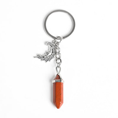 Olivenorma Moon And Sun Genuine Prism Gem Healing Keychain - Red Jasper - image 7