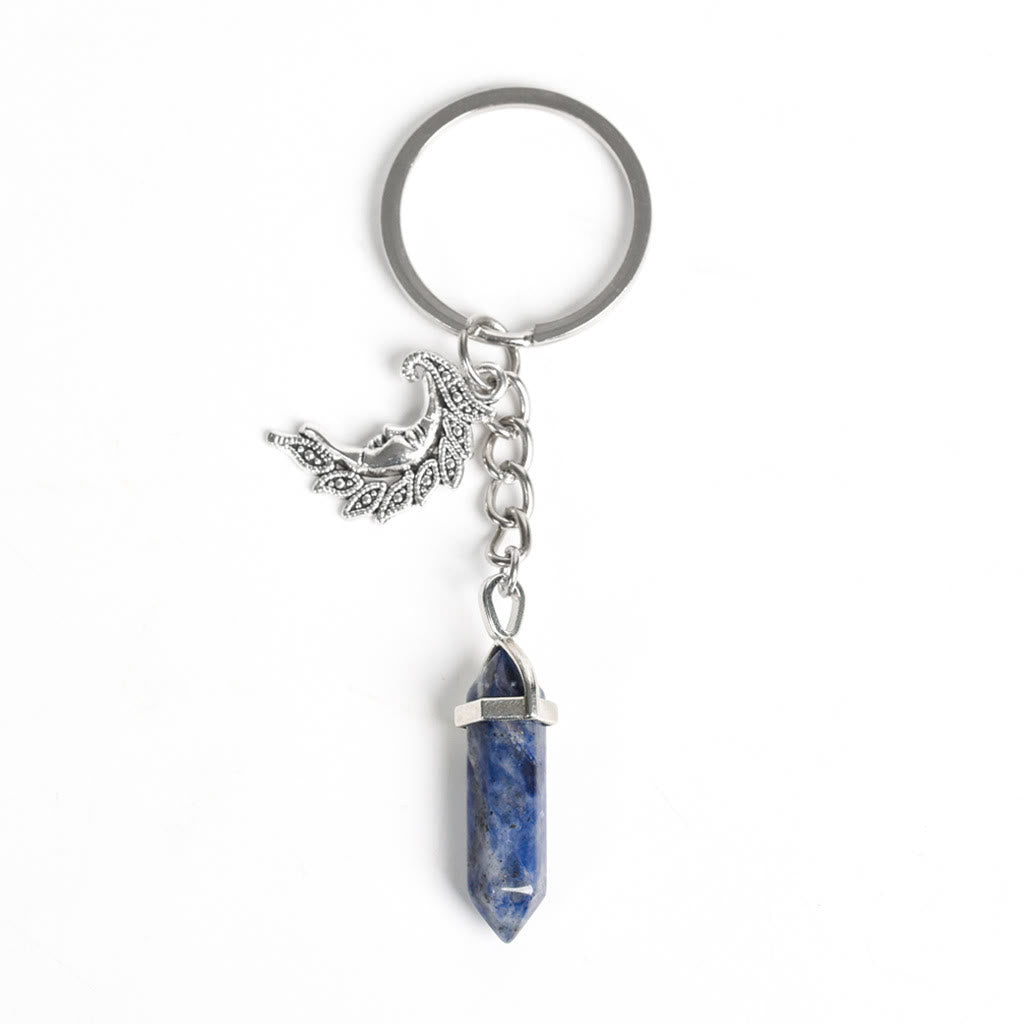 Olivenorma Moon And Sun Genuine Prism Gem Healing Keychain - Sodalite - image 13