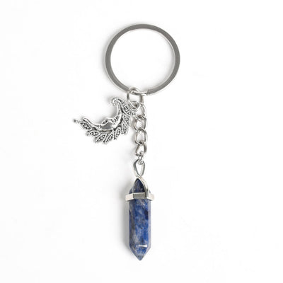 Olivenorma Moon And Sun Genuine Prism Gem Healing Keychain - Sodalite - image 13