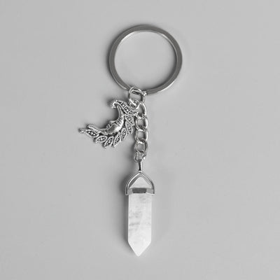 Olivenorma Moon And Sun Genuine Prism Gem Healing Keychain - Clear Quartz - image 1