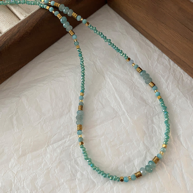 Olivenorma Natural Blue Amazonite Drop Charm Necklace