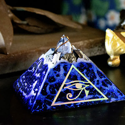 Olivenorma Eye of Horus Crystal Energy Spire Orgone Pyramid