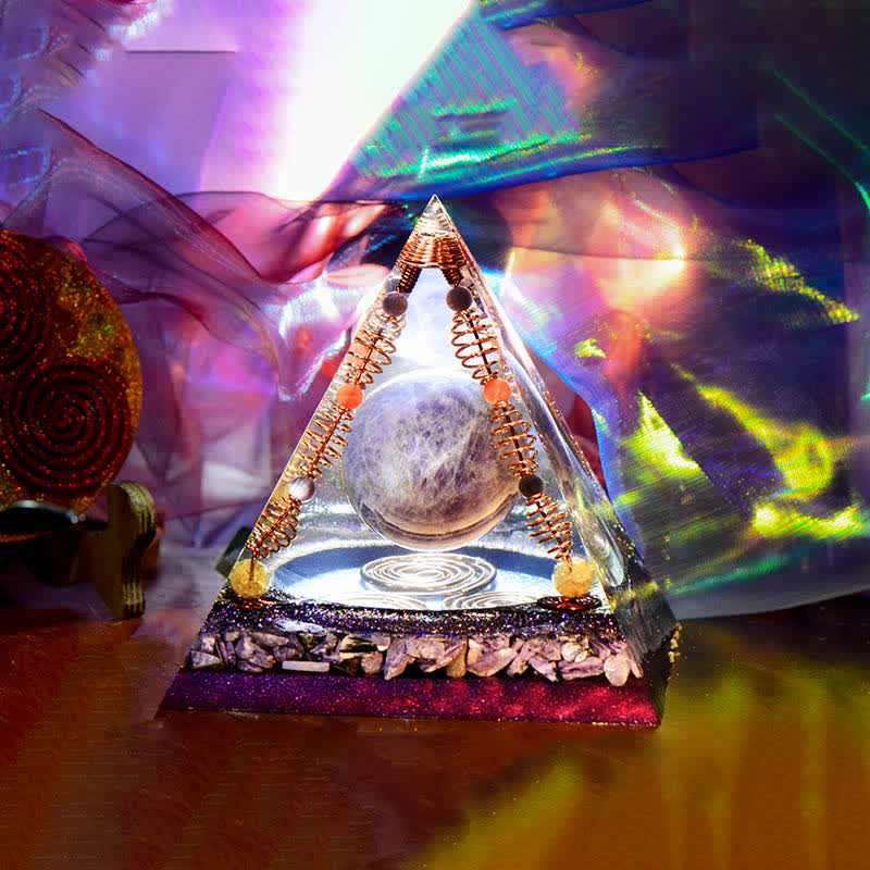 Olivenorma 15cm Amethyst Energy Ball Orgone Pyramid