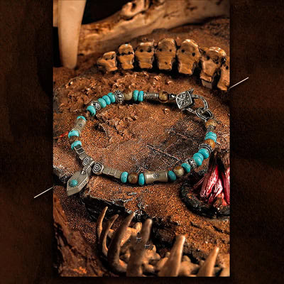 Olivenorma "Tribal Secrets" Turquoise Picture Jasper Beaded Bracelet