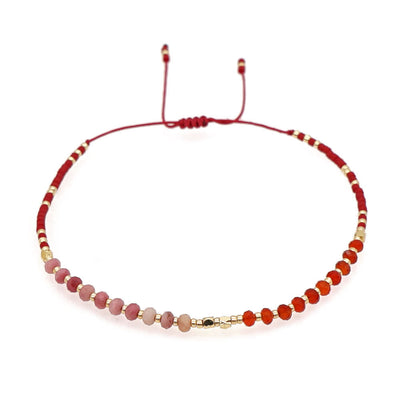 Olivenorma Natural Stone Beads Drawstring Bracelet - Strawberry Quartz & Ruby Quartz - image 5