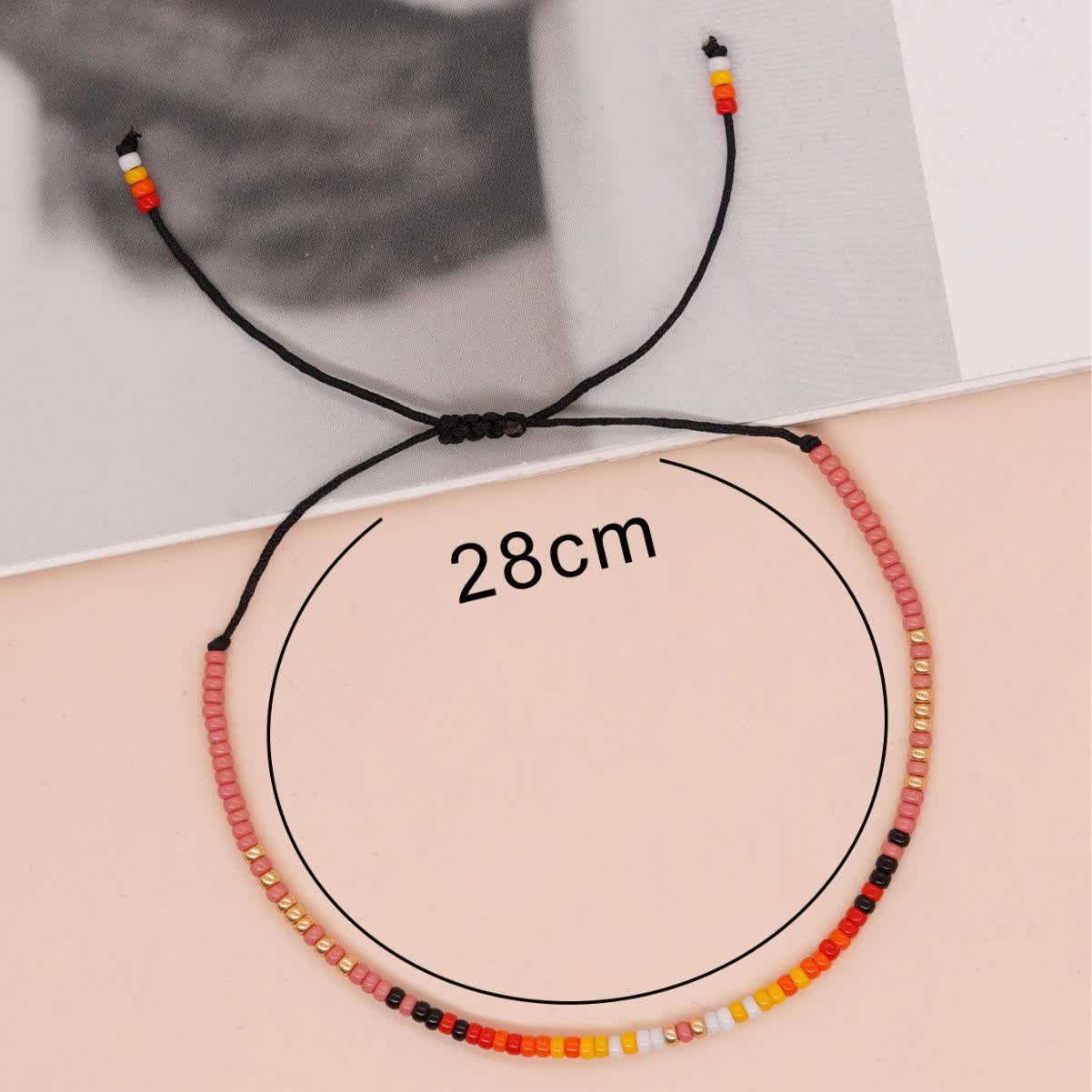 Olivenorma Colorful Roller Beads Beads Drawstring Bracelet