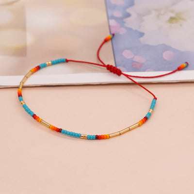 Olivenorma Colorful Roller Beads Beads Drawstring Bracelet