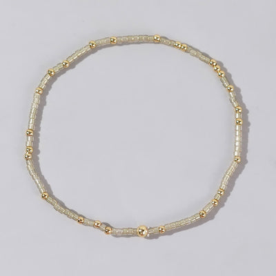 Olivenorma Colorful Rice Beads Beaded Bracelet - Beige - image 5