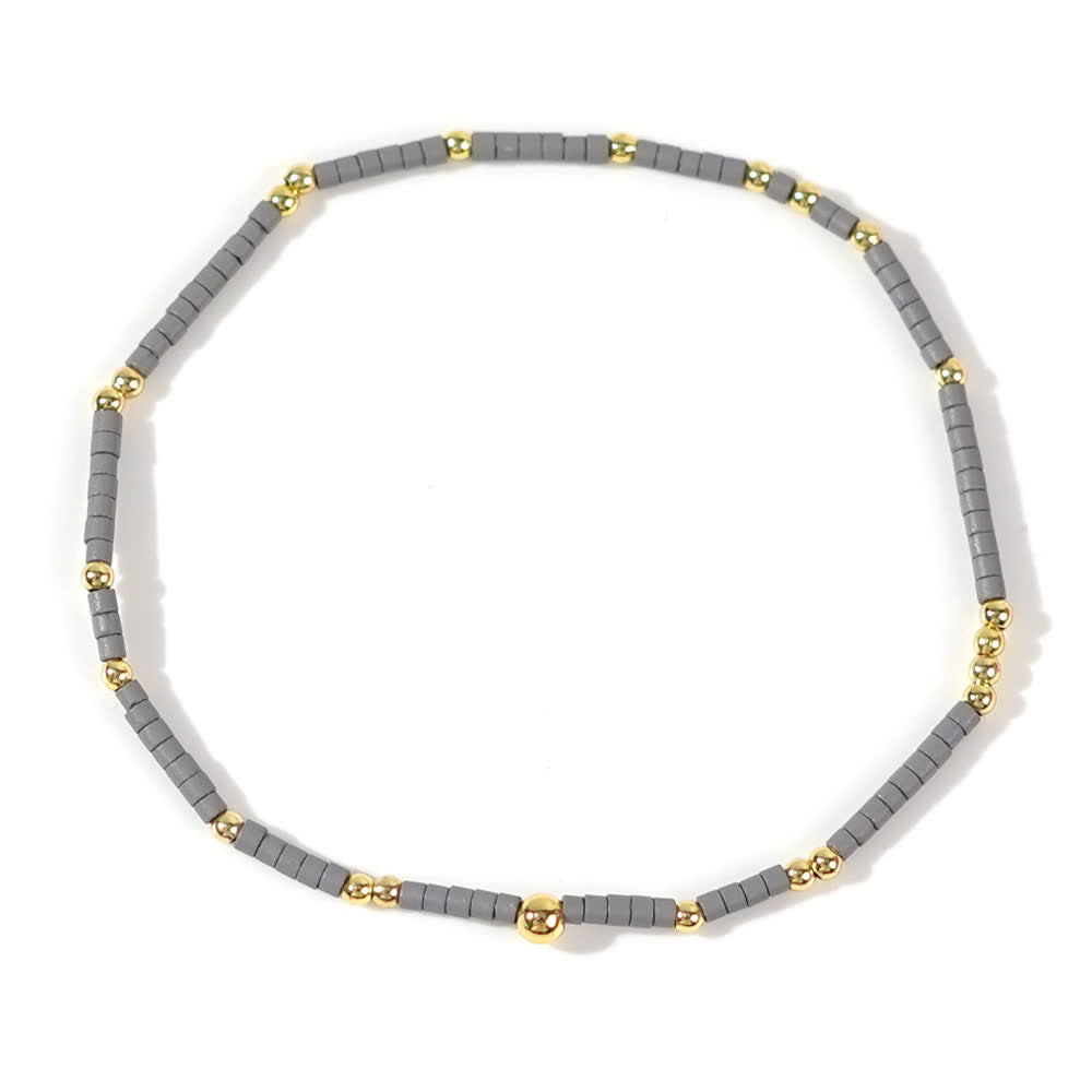 Olivenorma Colorful Rice Beads Beaded Bracelet - Grey - image 20