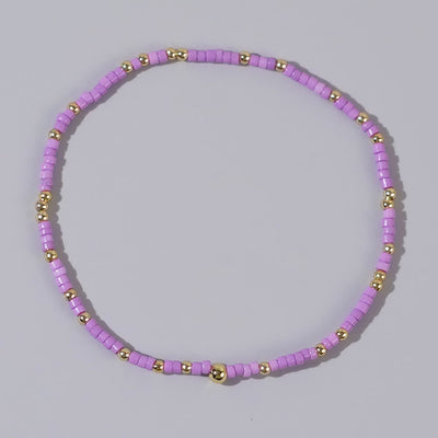 Olivenorma Colorful Rice Beads Beaded Bracelet - Purple - image 3