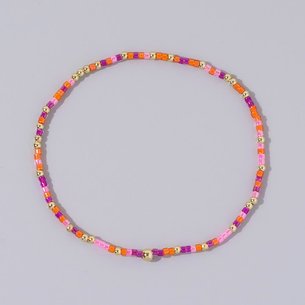 Olivenorma Colorful Rice Beads Beaded Bracelet