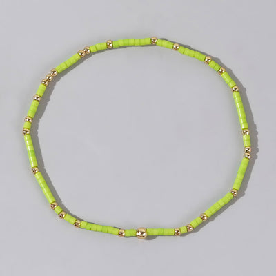 Olivenorma Colorful Rice Beads Beaded Bracelet - Green - image 8