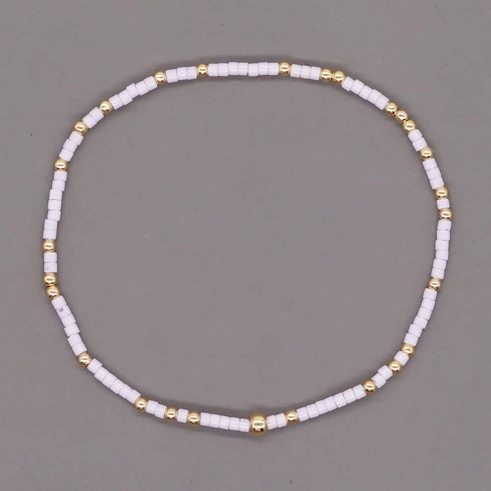Olivenorma Colorful Rice Beads Beaded Bracelet - White  - image 18