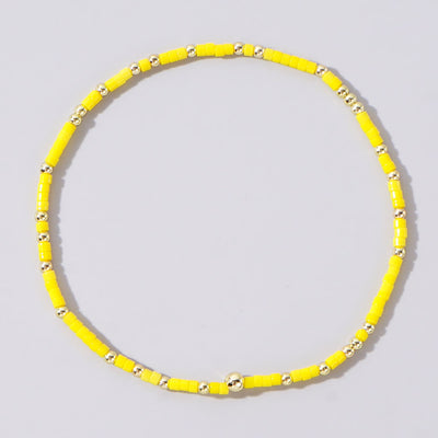 Olivenorma Colorful Rice Beads Beaded Bracelet - Ligth Yellow - image 10